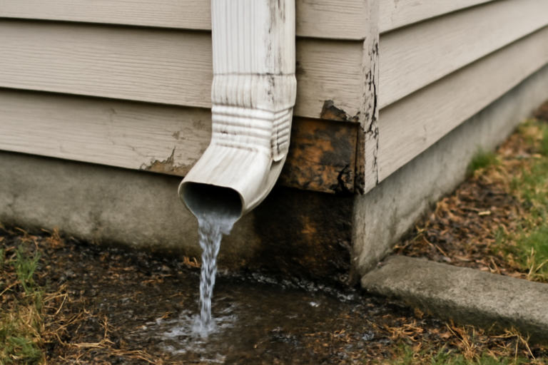 Downspout Failure Water Removal