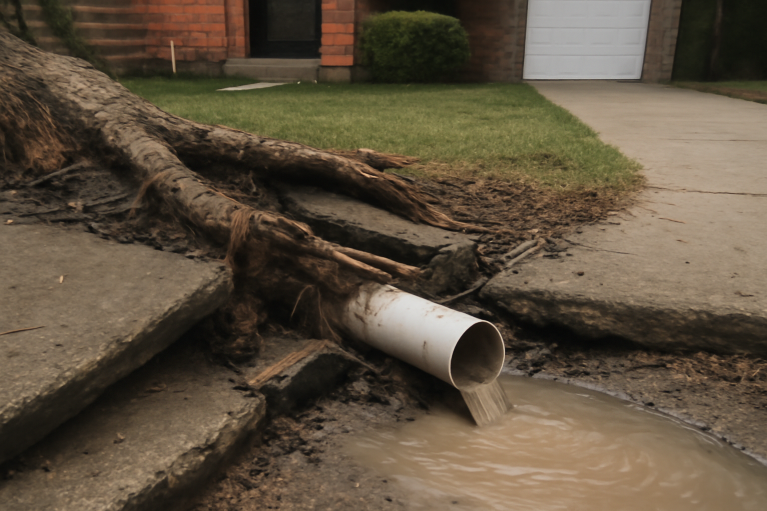 Tree Root Pipe Damage Water Removal in Amityville, NY